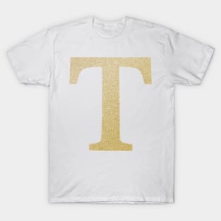 The Letter T Gold Metallic Design T-Shirt